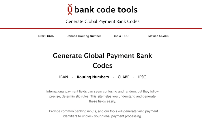Bank Code Tools